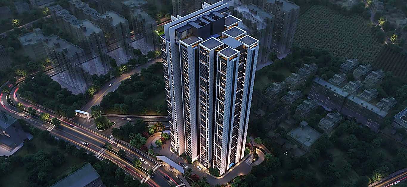 Godrej Alira aerial view at night